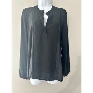Lola & Sophie New‎ York Black Blouse Womens XS Long Sleeve V Neck Casual Top